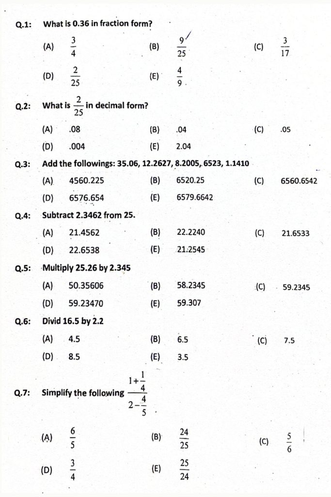 NTS Quantitative Reasoning MCQs