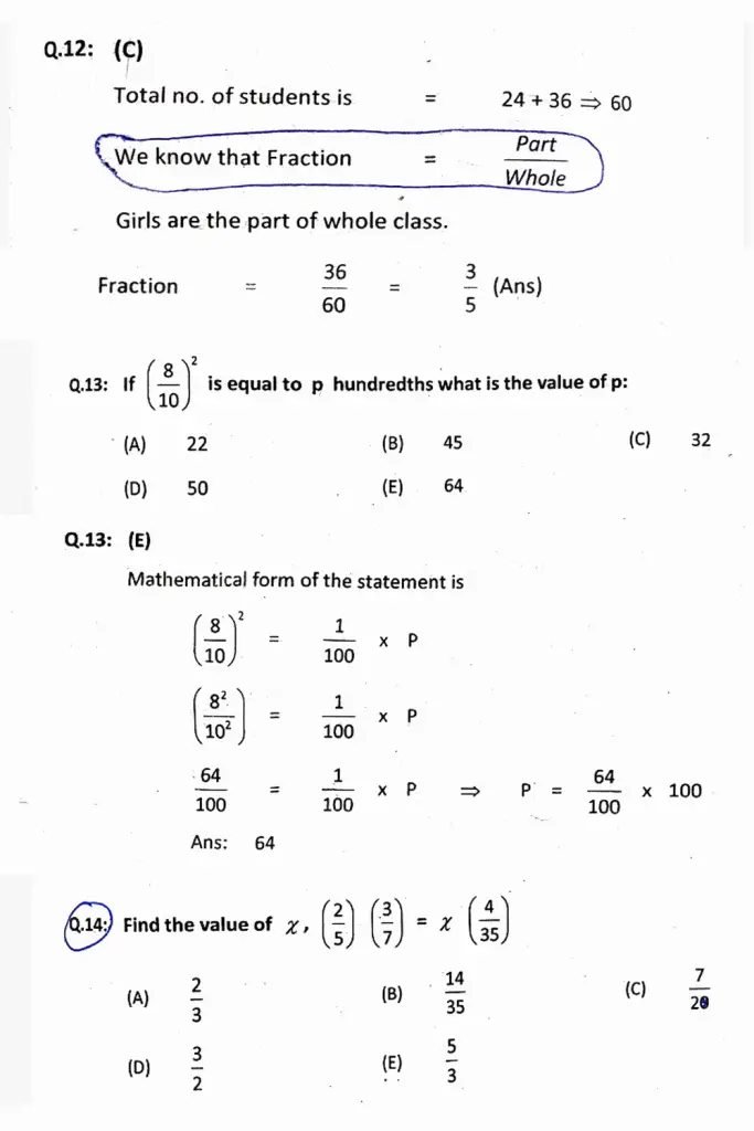 GAT Quantitative Questions