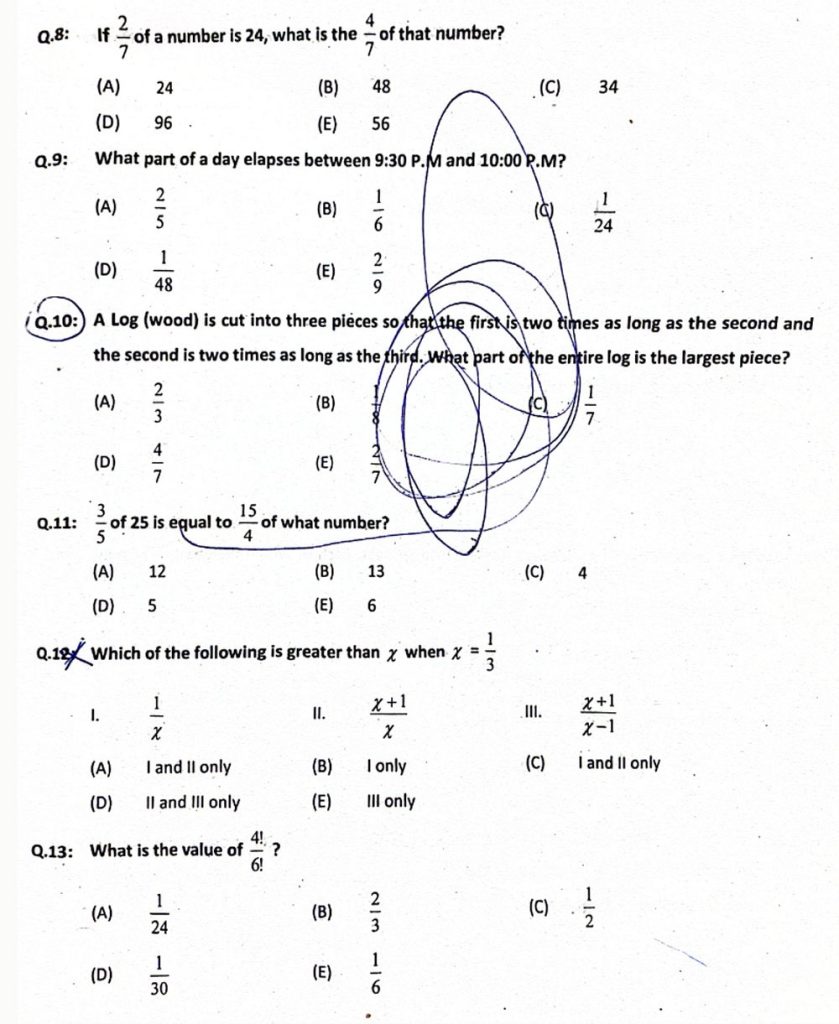 NTS Quantitative Reasoning MCQs