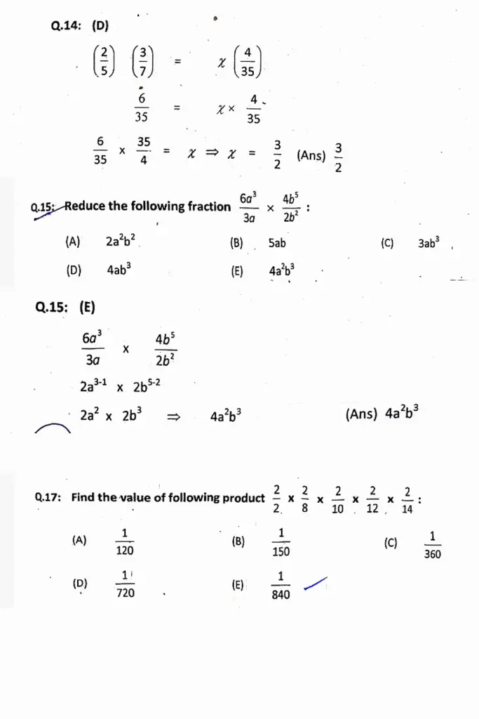 NTS GAT Quantitative Questions