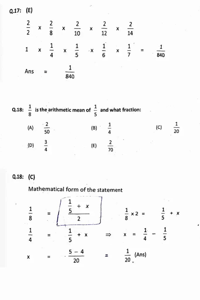 Quantitative Reasoning MCQs