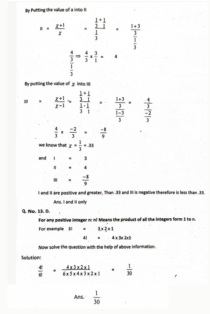 NTS Quantitative Reasoning MCQs