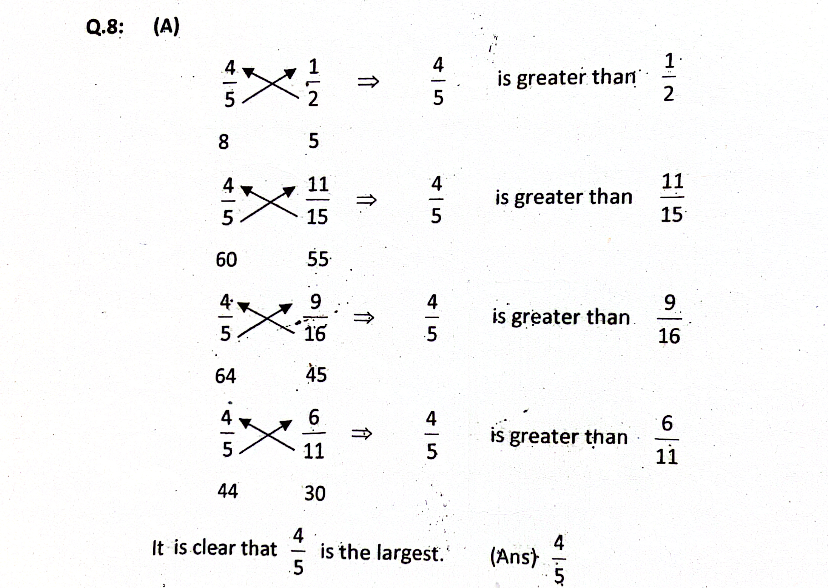 Math MCQ's